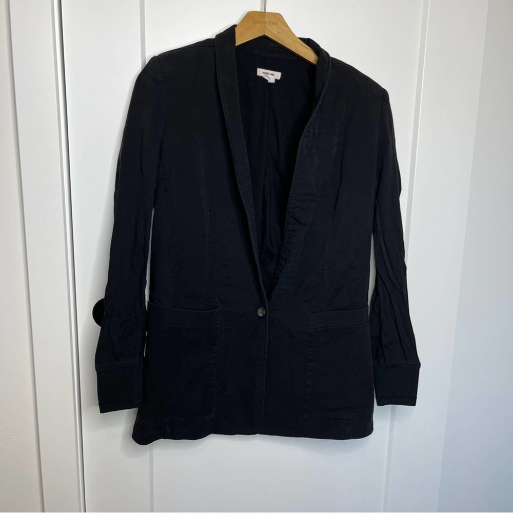 Helmut Lang Black Single Button Shoulder Pad Over… - image 1